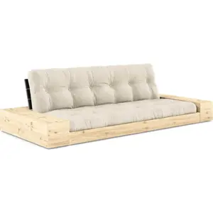 Produkt Šedo-béžová lněná rozkládací pohovka 244 cm Base – Karup Design