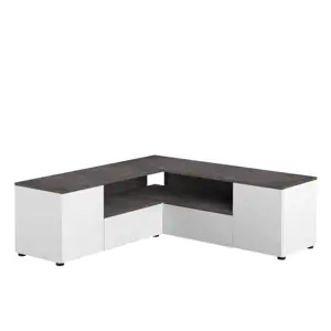 Produkt Šedo-bílý TV stolek v dekoru betonu 130x46 cm Angle – TemaHome