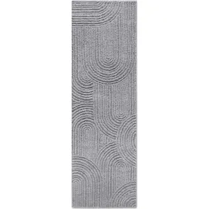 Šedý běhoun 80x240 cm Chappe Light Grey – Elle Decoration