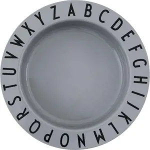 Produkt Šedý dětský hluboký talíř Design Letters Eat & Learn, ø 15,5 cm