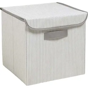 Produkt Šedý látkový úložný box s víkem 30x30x30 cm – Mioli Decor