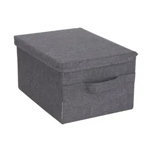 Produkt Šedý látkový úložný box s víkem 35x19x26 cm Soft Storage – Bigso Box of Sweden