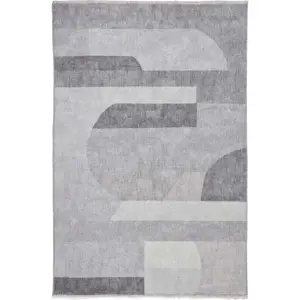 Šedý pratelný běhoun s příměsí bavlny 60x170 cm Whisper – Think Rugs