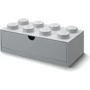 Šedý stolní box se zásuvkou LEGO® Brick, 31,6 x 11,3 cm