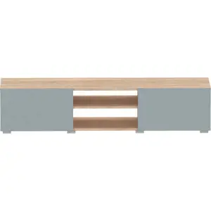 Produkt Šedý TV stolek v dekoru dubu 140x31 cm Podium - TemaHome