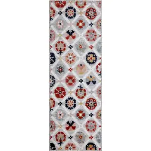 Šedý venkovní koberec běhoun 230x80 cm Flora - Flair Rugs