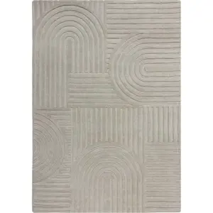 Šedý vlněný koberec Flair Rugs Zen Garden, 120 x 170 cm