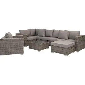 Produkt Šedý zahradní lounge set z umělého ratanu pro 4 Calvi – House Nordic