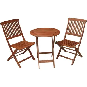 Produkt Set 2 balkonových židlí a stolu z eukalyptového dřeva Garden Pleasure Prague