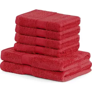 Produkt Set 2 červených osušek a 4 ručníků DecoKing Bamby Red