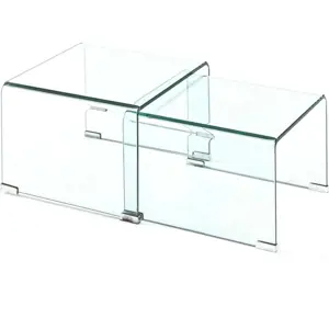 Produkt Skleněné konferenční stolky v sadě 2 ks 44.5x49 cm Cristal – Tomasucci