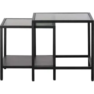 Skleněné odkládací stolky v sadě 2 ks 50x50 cm Bronco – Unique Furniture