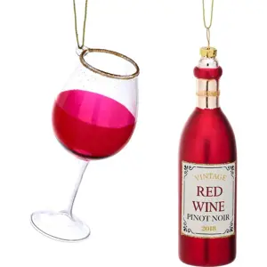 Produkt Skleněné vánoční ozdoby v sadě 2 ks Red Wine – Sass & Belle