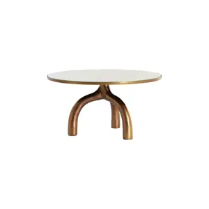 Produkt Skleněný kulatý konferenční stolek v bronzové a béžové barvě ø 76 cm Mello – Light & Living