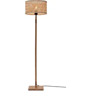 Stojací lampa s bambusovým stínidlem v přírodní barvě (výška 128 cm) Java – Good&Mojo