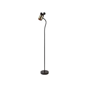 Stojací lampa s kovovým stínidlem v černo-zlaté barvě (výška 133,5 cm) Mouse – GTV