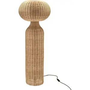 Stojací lampa v přírodní barvě s ratanovým stínidlem (výška 130 cm) Vinka – Villa Collection