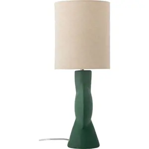 Produkt Stolní lampa s textilním stínidlem v tmavě zeleno-přírodní barvě (výška 55 cm) Sergio – Bloomingville