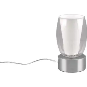Stolní lampa se skleněným stínidlem ve stříbrné barvě (výška 24 cm) Barret – Trio Select