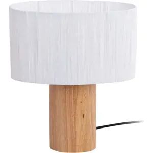 Stolní lampa se stínidlem z papírového výpletu v bílo-přírodní barvě(výška 30,5 cm) Sheer Oval – Leitmotiv