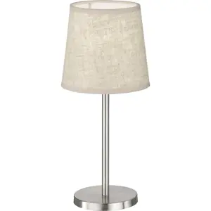 Stolní lampa v béžové a stříbrné barvě s textilním stínidlem (výška 30 cm) Eve – Fischer & Honsel