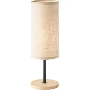 Stolní lampa v černé a přírodní barvě s textilním stínidlem (výška 30 cm) Kira – Fischer & Honsel