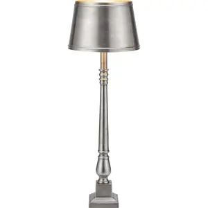 Stolní lampa v matně stříbrné barvě s kovovým stínidlem (výška 66 cm) Metallo – Markslöjd