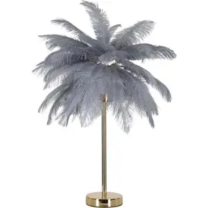 Stolní lampa v šedo-zlaté barvě (výška 55 cm) Palm – Mauro Ferretti