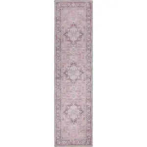 Světle červený pratelný běhoun s příměsí recyklovaných vláken 60x230 cm Windsor – Flair Rugs