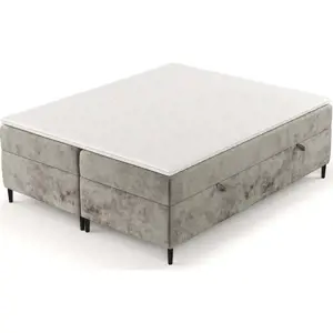 Světle hnědá boxspring postel s úložným prostorem 160x200 cm Araya – Maison de Rêve