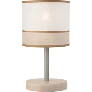 Světle hnědá stolní lampa s textilním stínidlem, výška 30 cm Andrea – LAMKUR