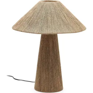 Světle hnědá stolní lampa se stínidlem z juty (výška 46 cm) Renee – Kave Home