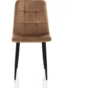Produkt Světle hnědé sametové jídelní židle v sadě 2 ks Faffy – Tomasucci
