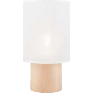 Světle hnědo-bílá stolní lampa s textilním stínidlem, výška 30 cm Ari – LAMKUR