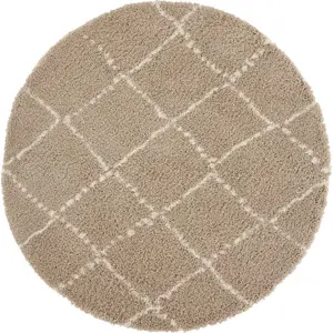 Světle hnědý koberec Mint Rugs Hash, ⌀ 120 cm