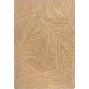 Světle hnědý vlněný koberec Flair Rugs Lino Leaf, 120 x 170 cm