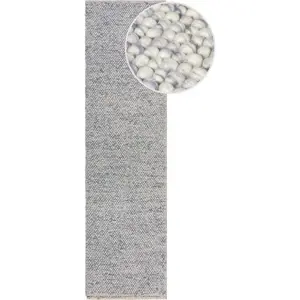 Světle modrý ručně tkaný běhoun s příměsí vlny 60x230 cm Minerals – Flair Rugs