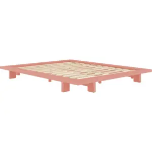 Produkt Světle růžová dvoulůžková postel z borovicového dřeva s roštem 160x200 cm Japan – Karup Design