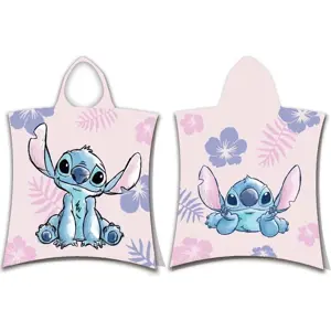 Světle růžové bavlněné dětské pončo Lilo and Stitch – Jerry Fabrics