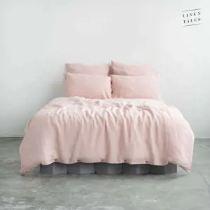 Světle růžový lněný povlak na peřinu na dvoulůžko/prodloužený 200x220 cm Misty Rose – Linen Tales