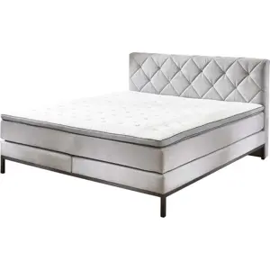 Světle šedá boxspring postel 160x200 cm Rockaway – Rojaplast