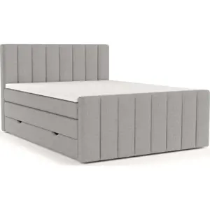 Produkt Světle šedá boxspring postel s úložným prostorem 140x200 cm Ruby – Maison de Rêve