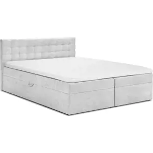Světle šedá boxspring postel s úložným prostorem 180x200 cm Jade – Mazzini Beds