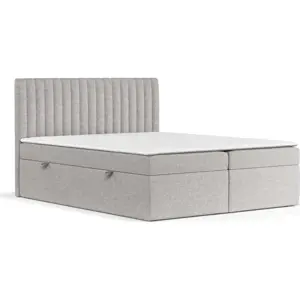 Světle šedá boxspring postel s úložným prostorem 180x200 cm Spencer – Maison de Rêve