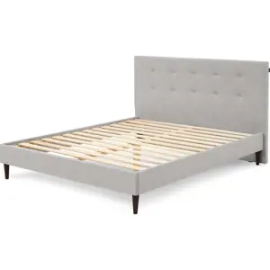 Světle šedá čalouněná dvoulůžková postel s roštem 180x200 cm Rory – Bobochic Paris