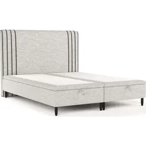 Produkt Světle šedá čalouněná dvoulůžková postel s úložným prostorem 160x200 cm Musca – Maison de Rêve
