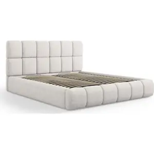 Produkt Světle šedá čalouněná dvoulůžková postel s úložným prostorem s roštem 180x200 cm Bellis – Micadoni Home