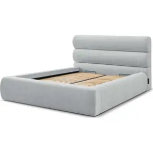 Produkt Světle šedá čalouněná dvoulůžková postel s úložným prostorem s roštem 180x200 cm Jagna – Bobochic Paris