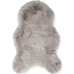 Světle šedá syntetická kožešina 60x90 cm Super Teddy – Think Rugs