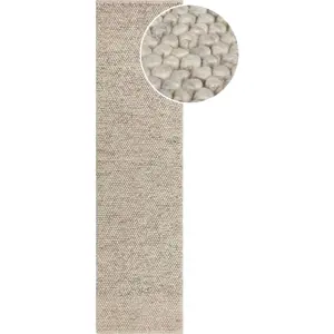 Světle šedý ručně tkaný běhoun s příměsí vlny 60x230 cm Minerals – Flair Rugs